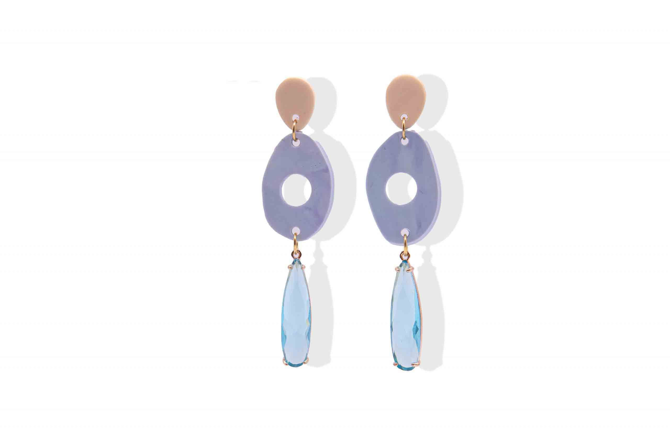 Pendientes Brave beige y azul