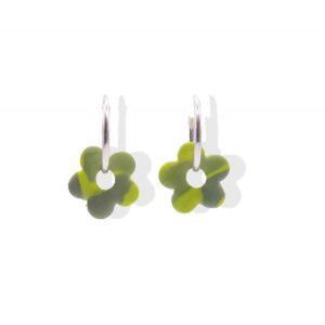 Pendientes Margarita marmol verde plata