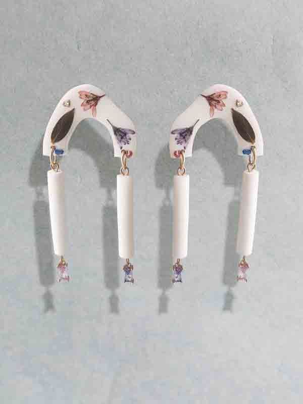 Pendientes Nostalgia blanco