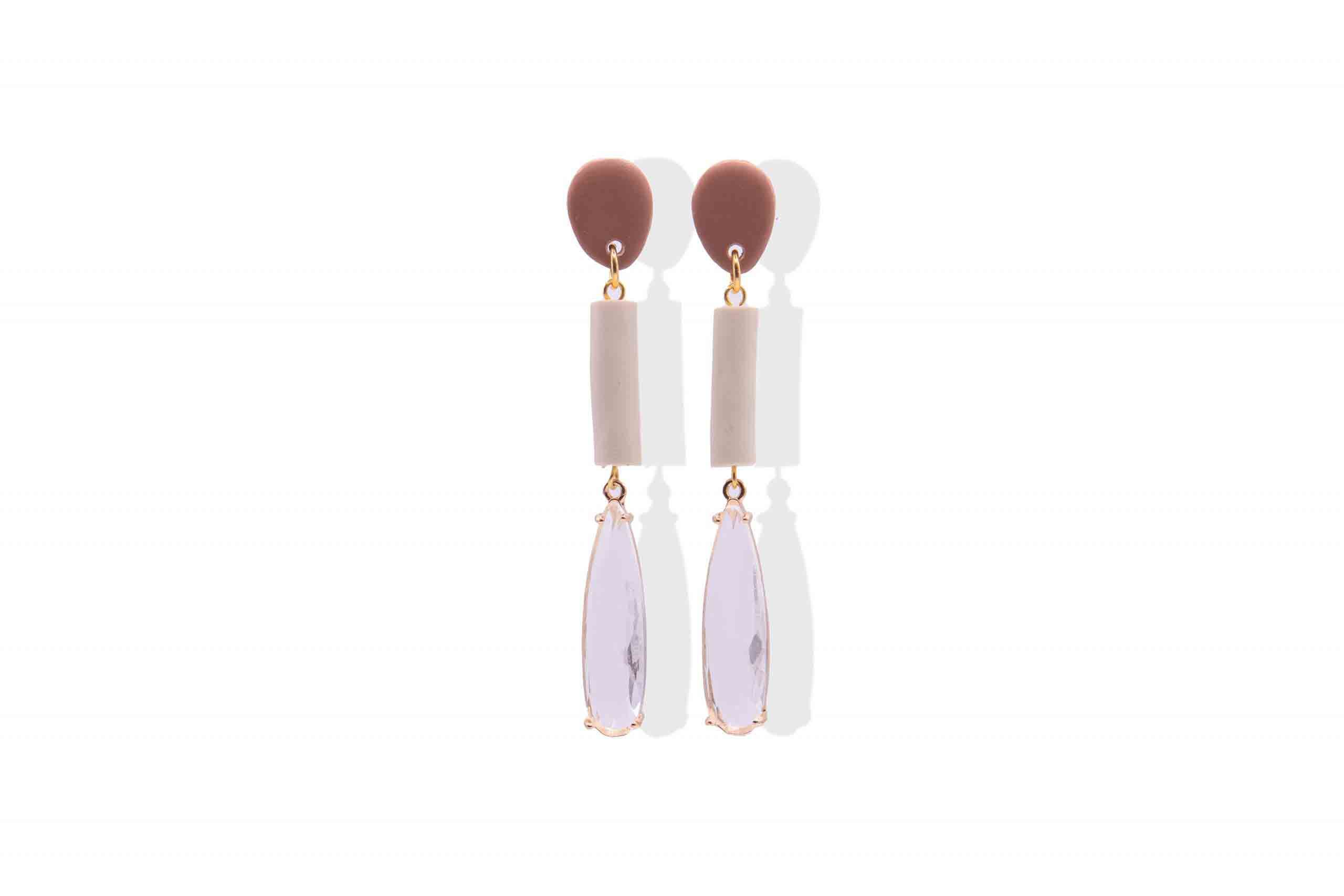 Pendientes Powerful marron y beige