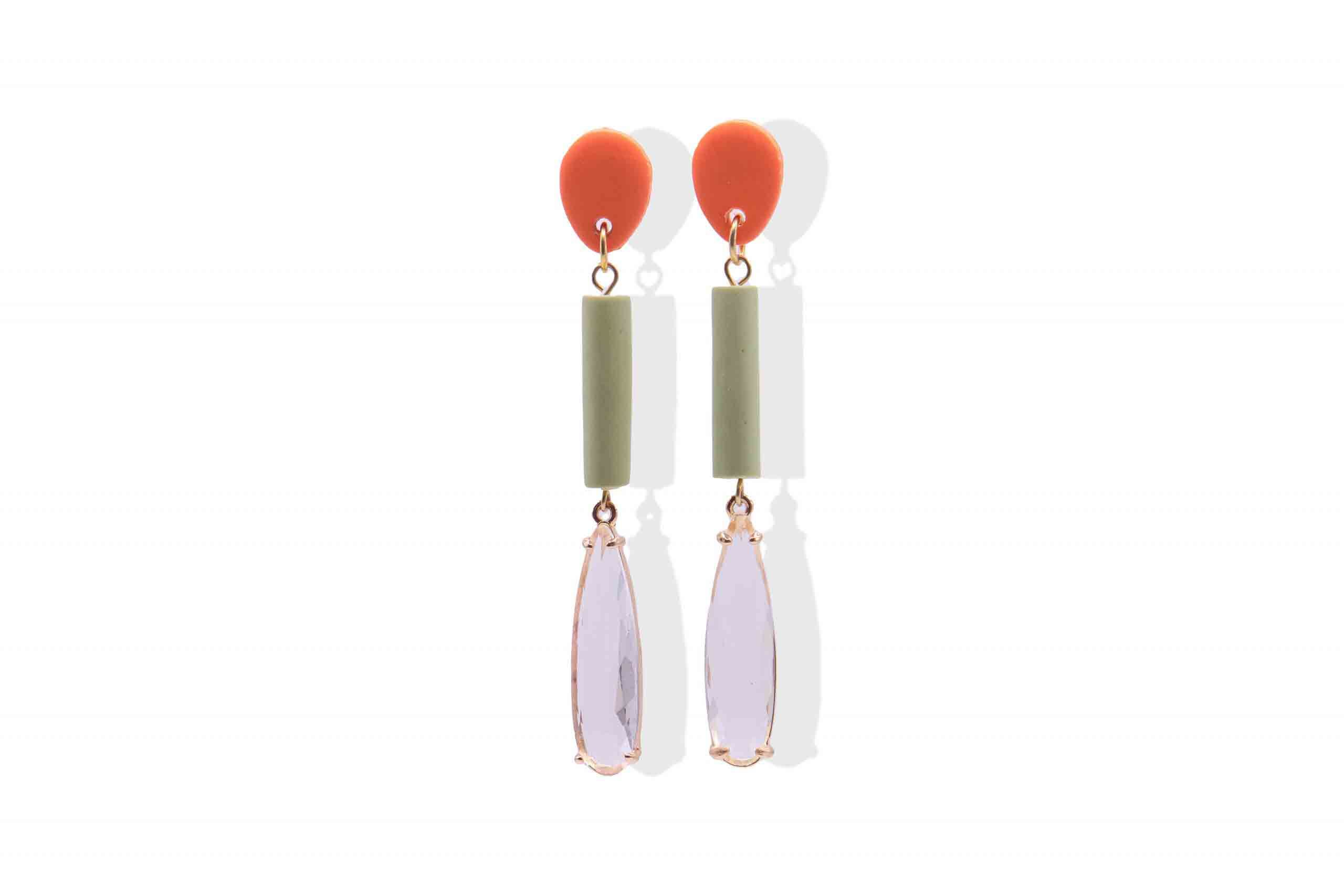 Pendientes Powerful naranja y lima