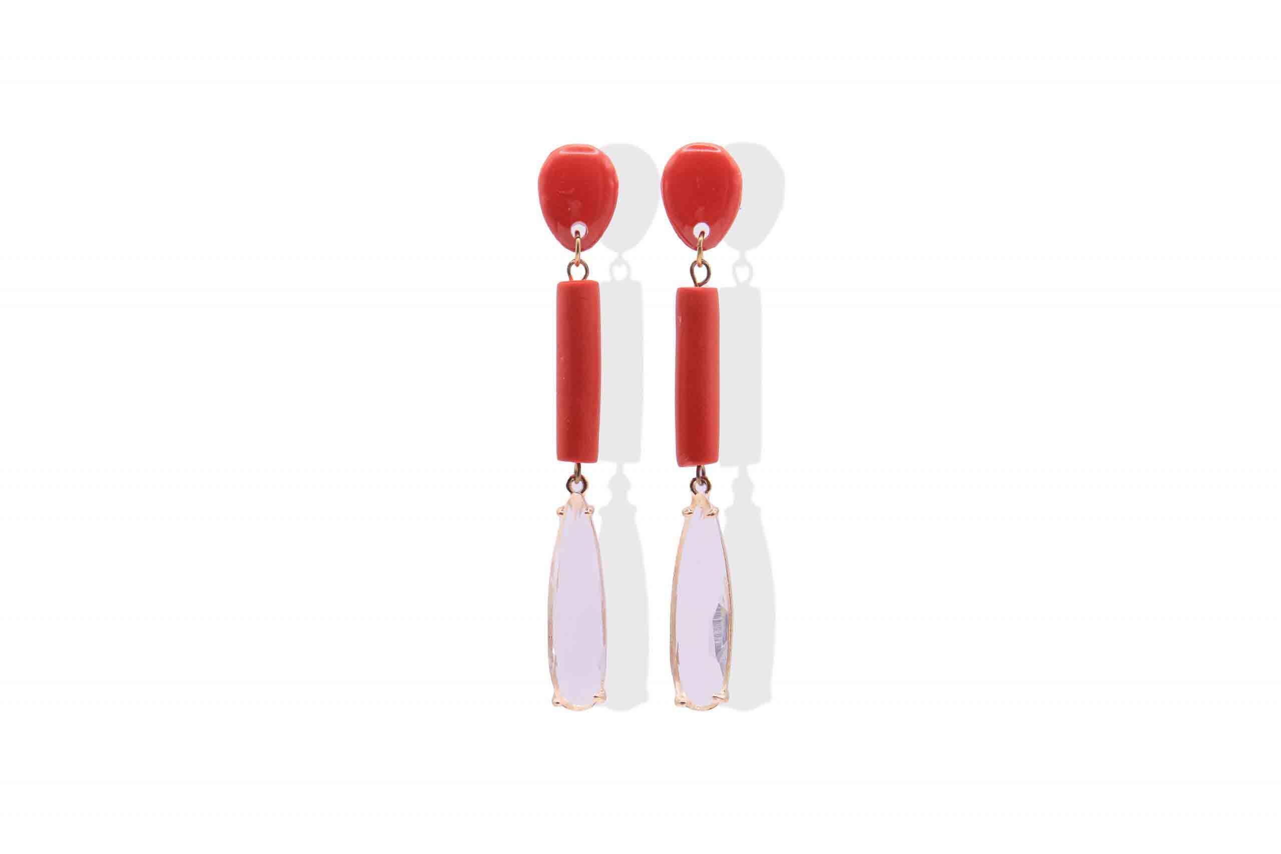 Pendientes Powerful rojo