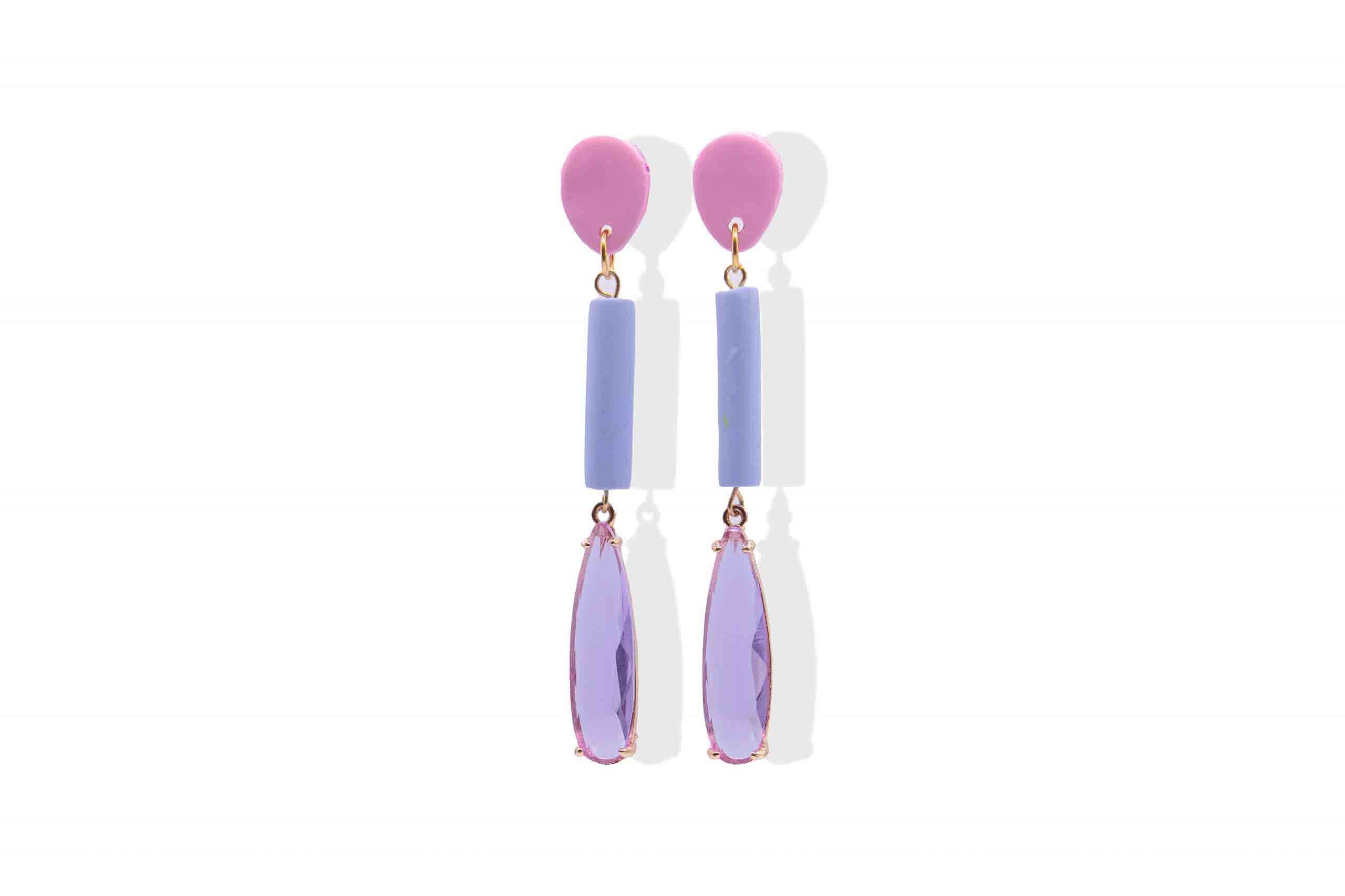 Pendientes Powerful rosa y azul