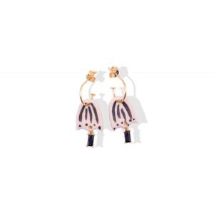 Pendientes Tulipa beige y negro