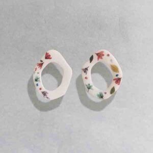 Pendientes Waves Electricidad blanco