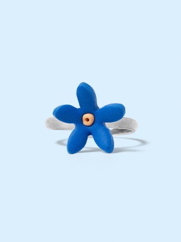 Anillo florecer azul
