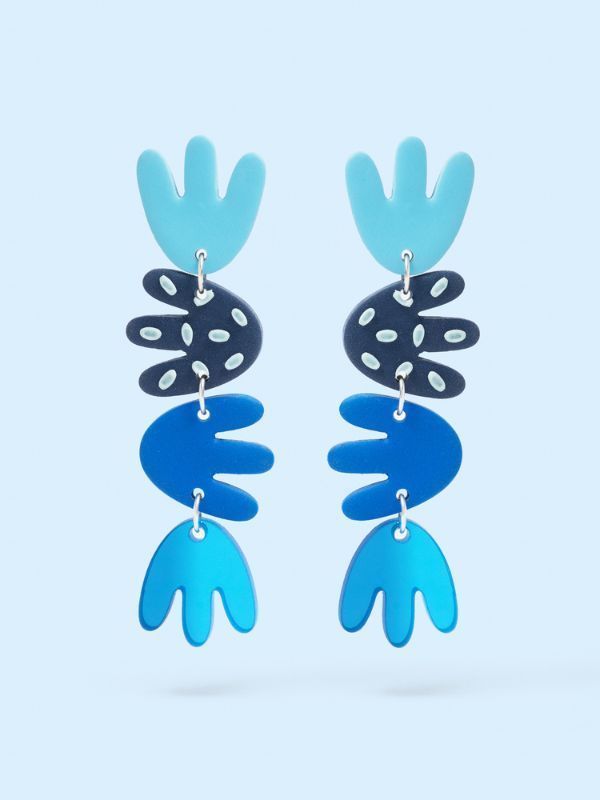 Pendientes Confundida azul