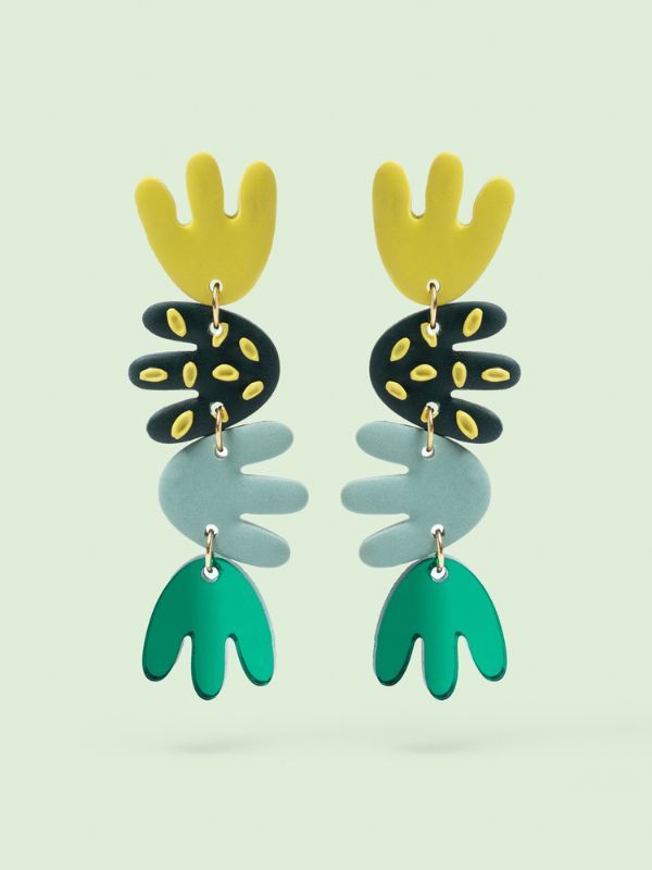 Pendientes Confundida verde