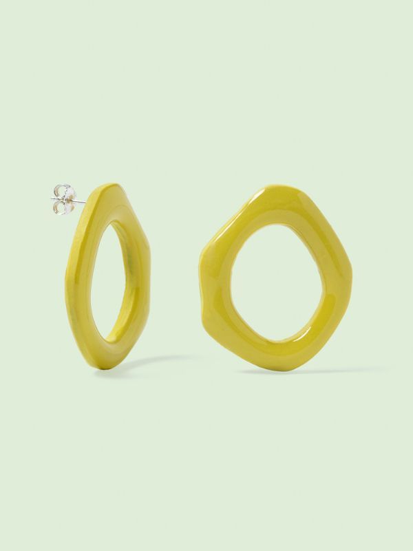Pendientes Mini Waves Volver verde lima