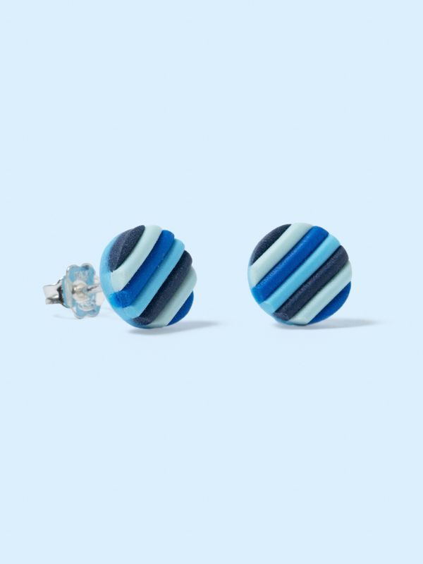 Pendientes Rayada Mini azul