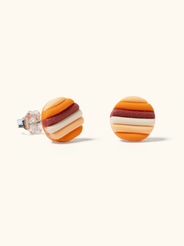 Pendientes Rayada Mini naranja