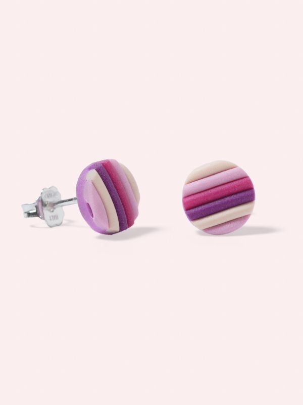 Pendientes Rayada Mini rosa