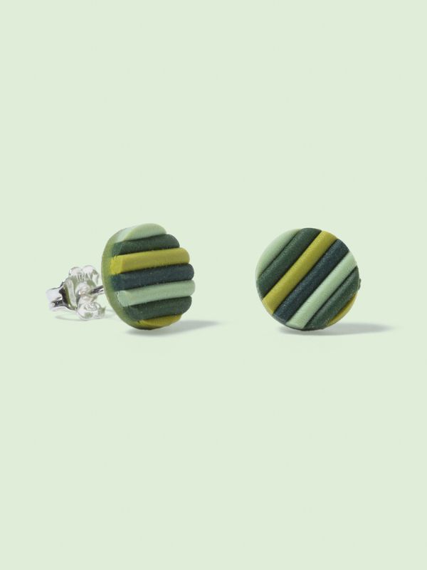 Pendientes Rayada Mini verde